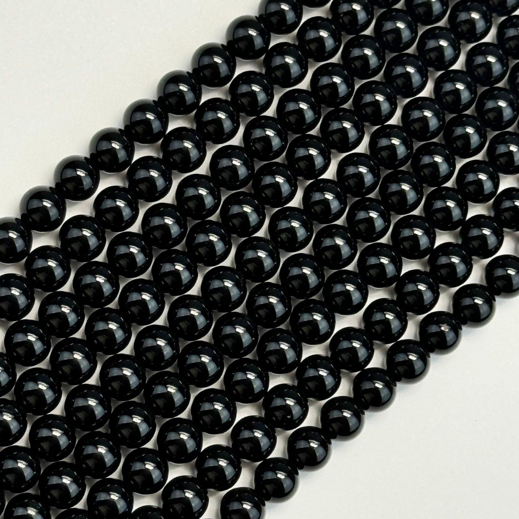 Black Tourmaline Polished  Round Beads image 3
