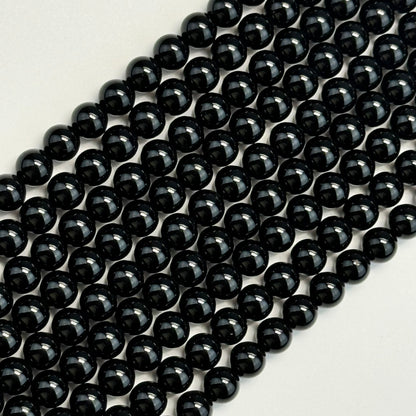 Black Tourmaline Polished  Round Beads image 3