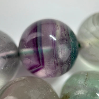 Rainbow Fluorite (Green) Polished  Round Beads image 4