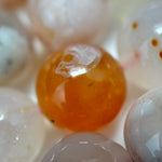 Orange Sakura Agate Polished Round Beads image 2