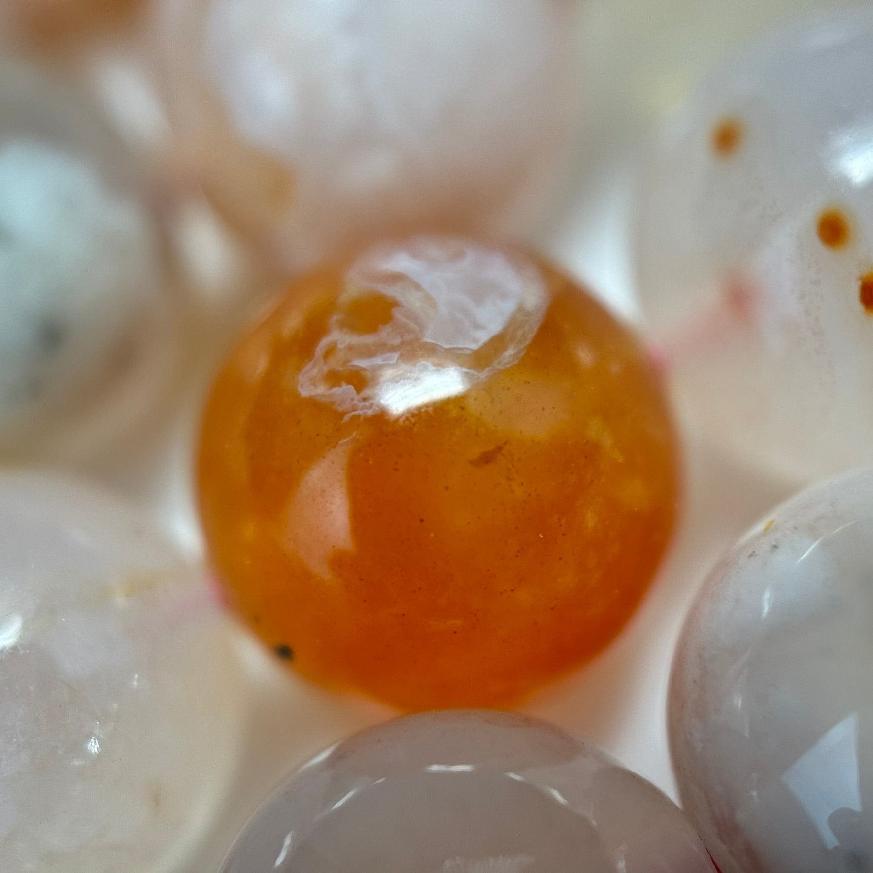 Orange Sakura Agate Polished Round Beads image 2