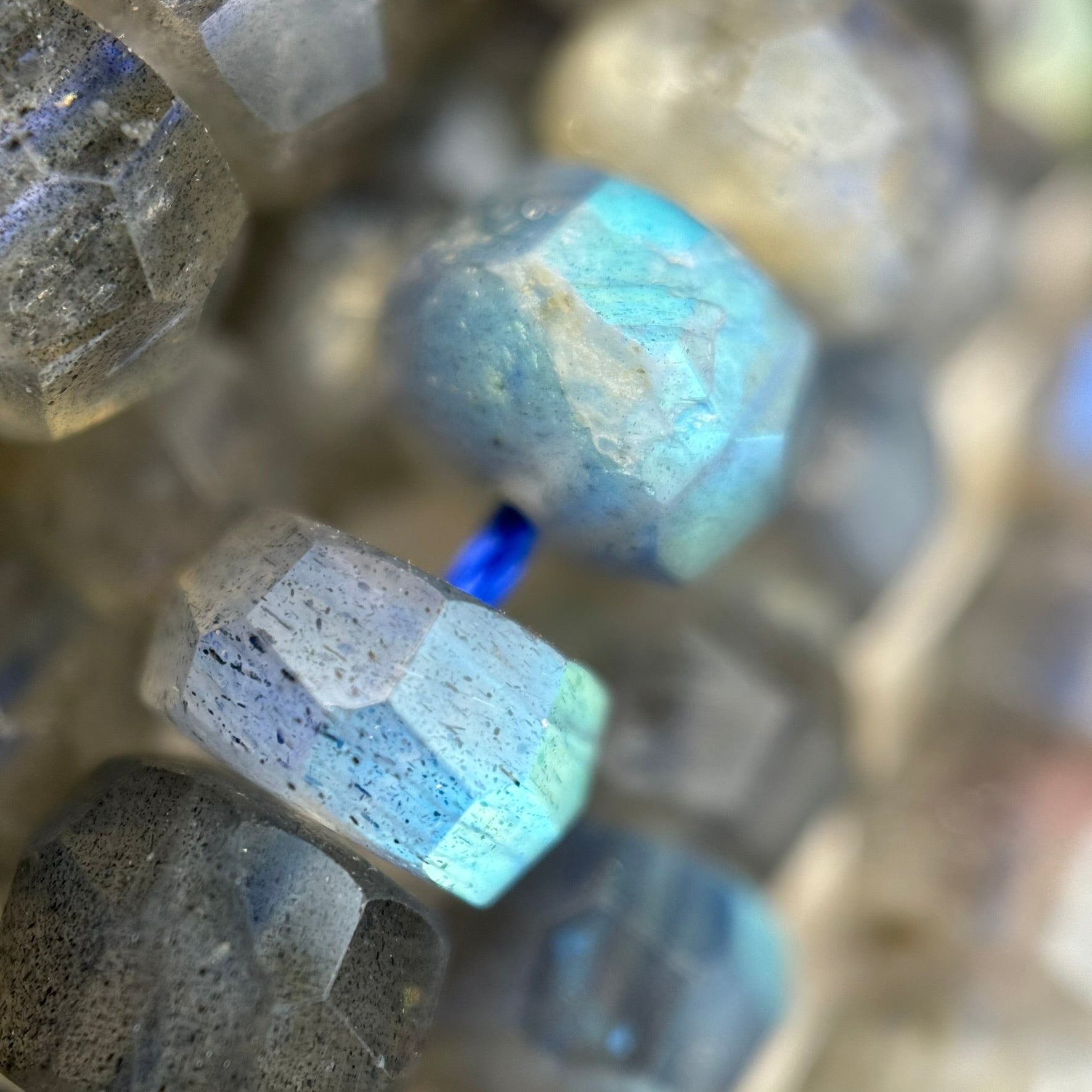 Labradorite Single Cut Faceted Rondelle Beads ( AA Quality) image 12