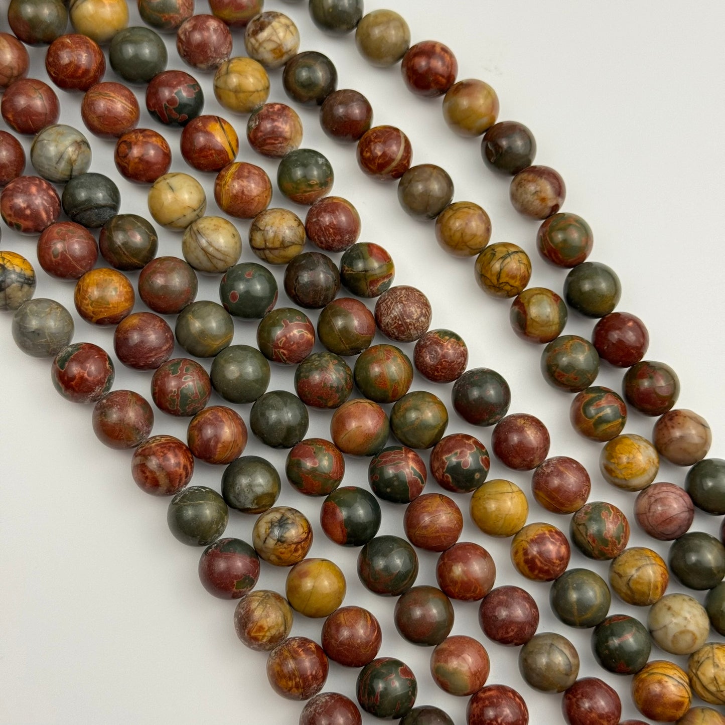 Red Picasso Jasper Polished Round Beads image 5