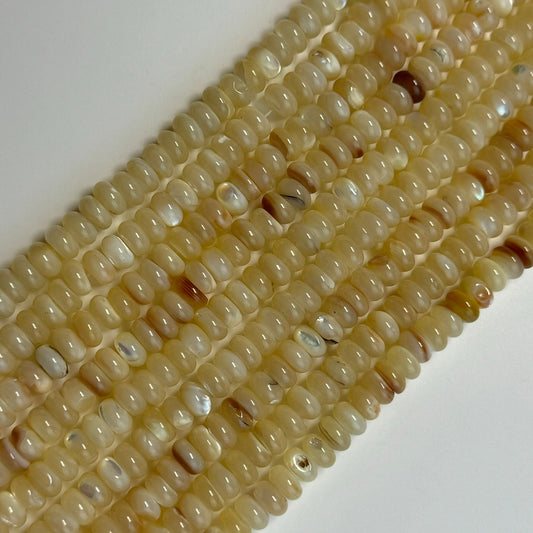 Rainbow Mother Of Pearl Polished Rondelle Beads