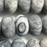 Grey Crazy Lace Agate  Frosted Rondelle Bead image 3