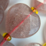 Strawberry Quartz Faceted Heart Shape Beads image 2