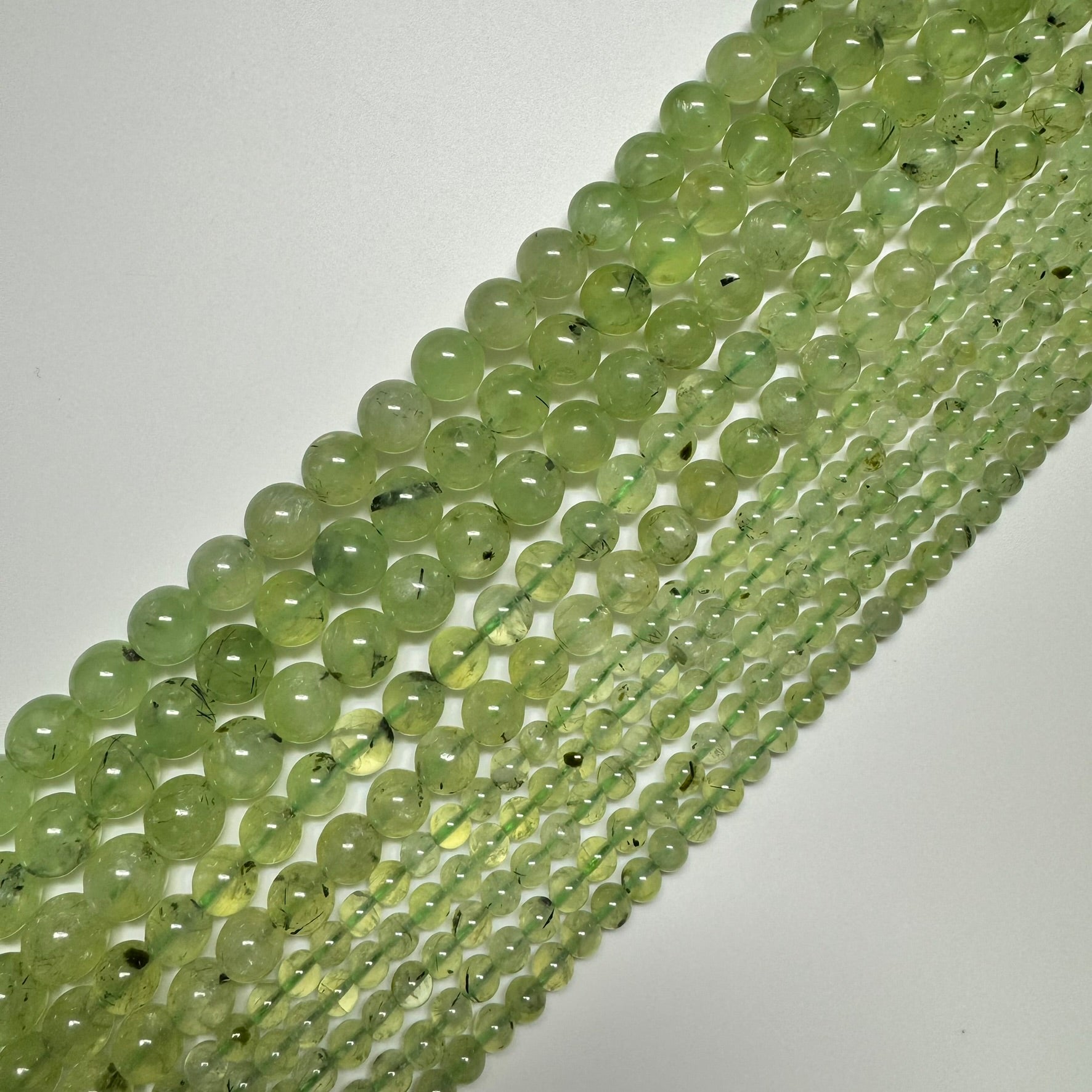 Prehnite with Epidote Polished Round Beads image 8