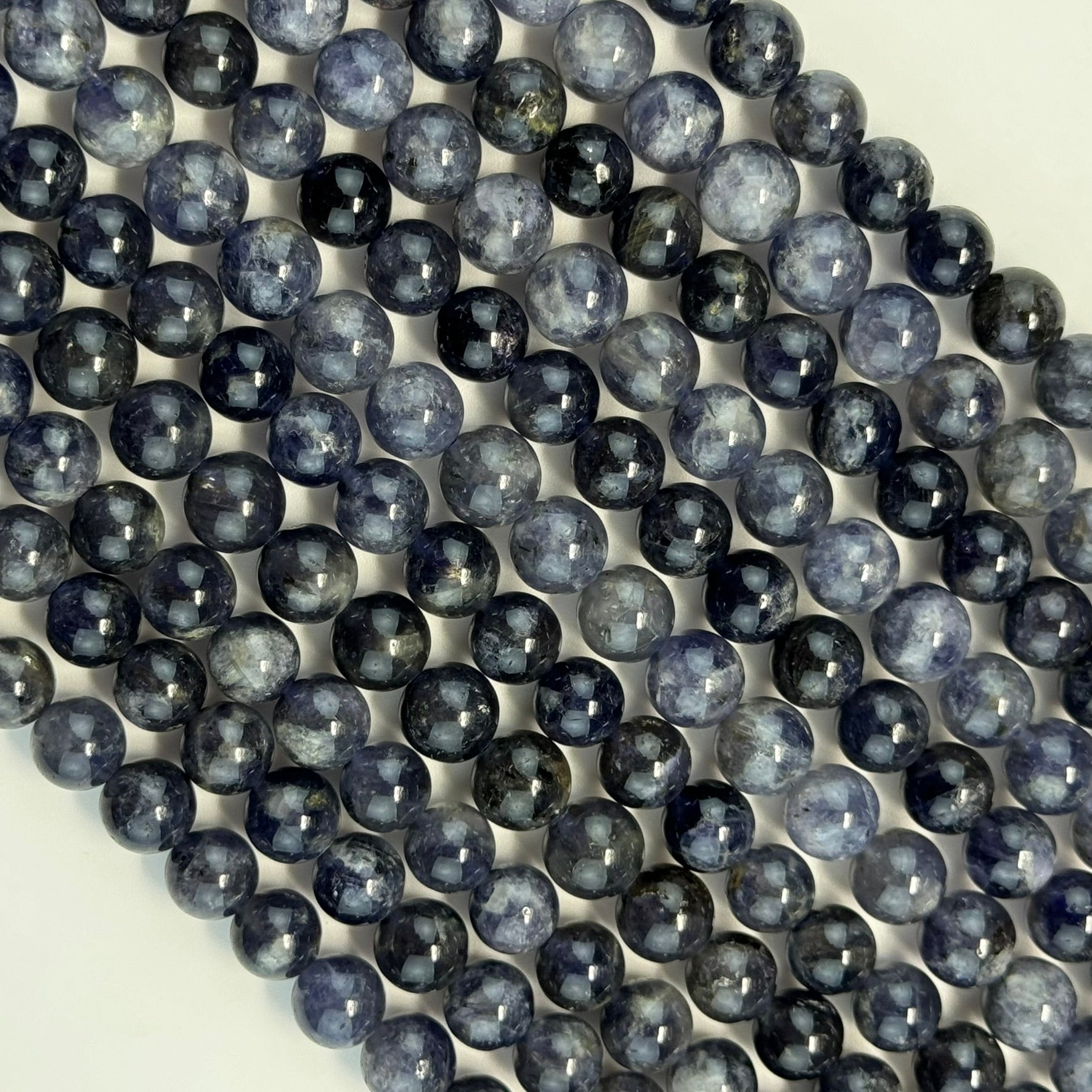 Iolite (Water Sapphire) Polished Round Beads  - 2 image 4