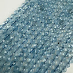 Aquamarine Faceted Round Gemstone Beads - AAA Quality image 3