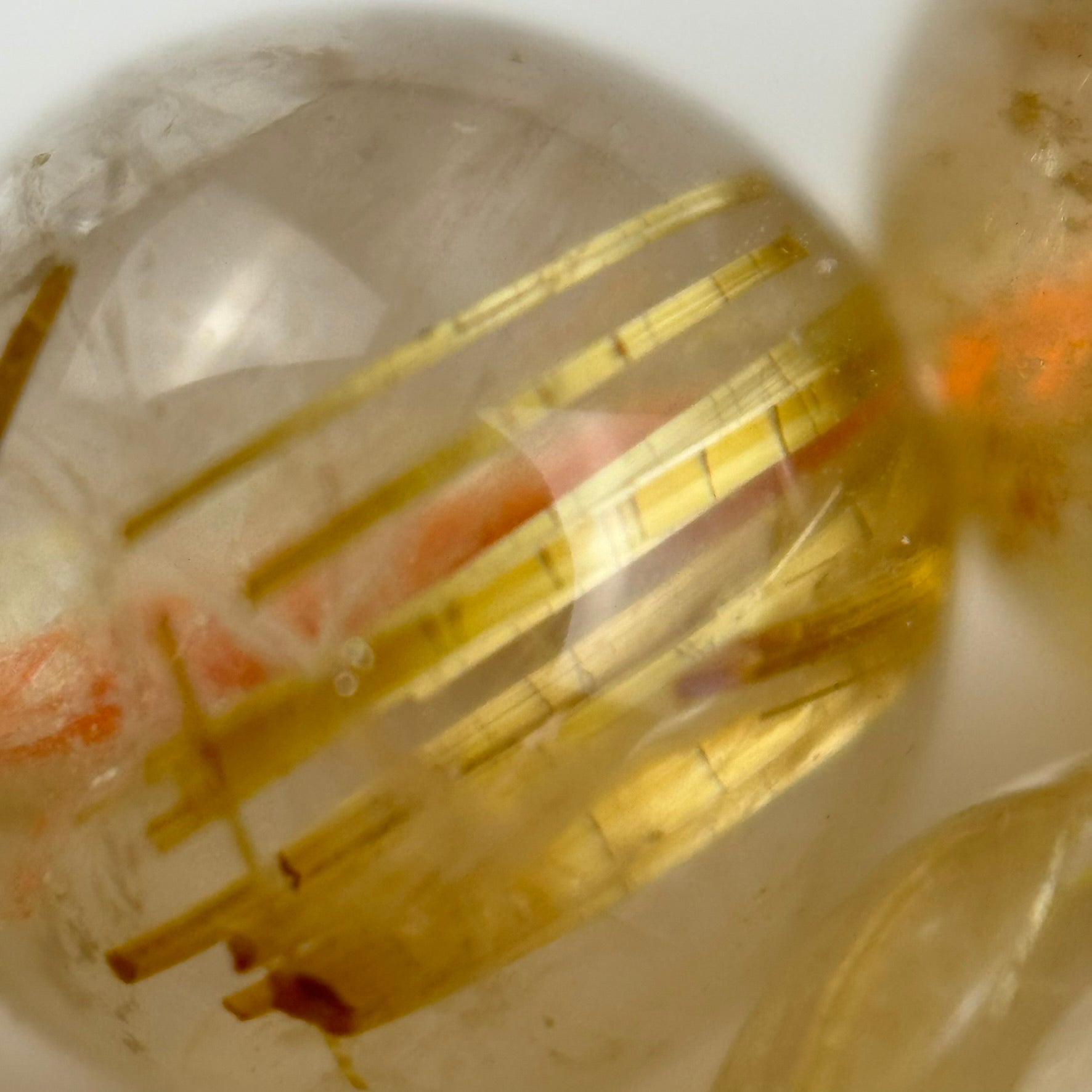Golden Rutilated Quartz AAA Polished 8mm Round Beads image 1