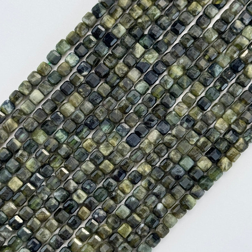 Faceted Square Semi Precious Stone Beads
