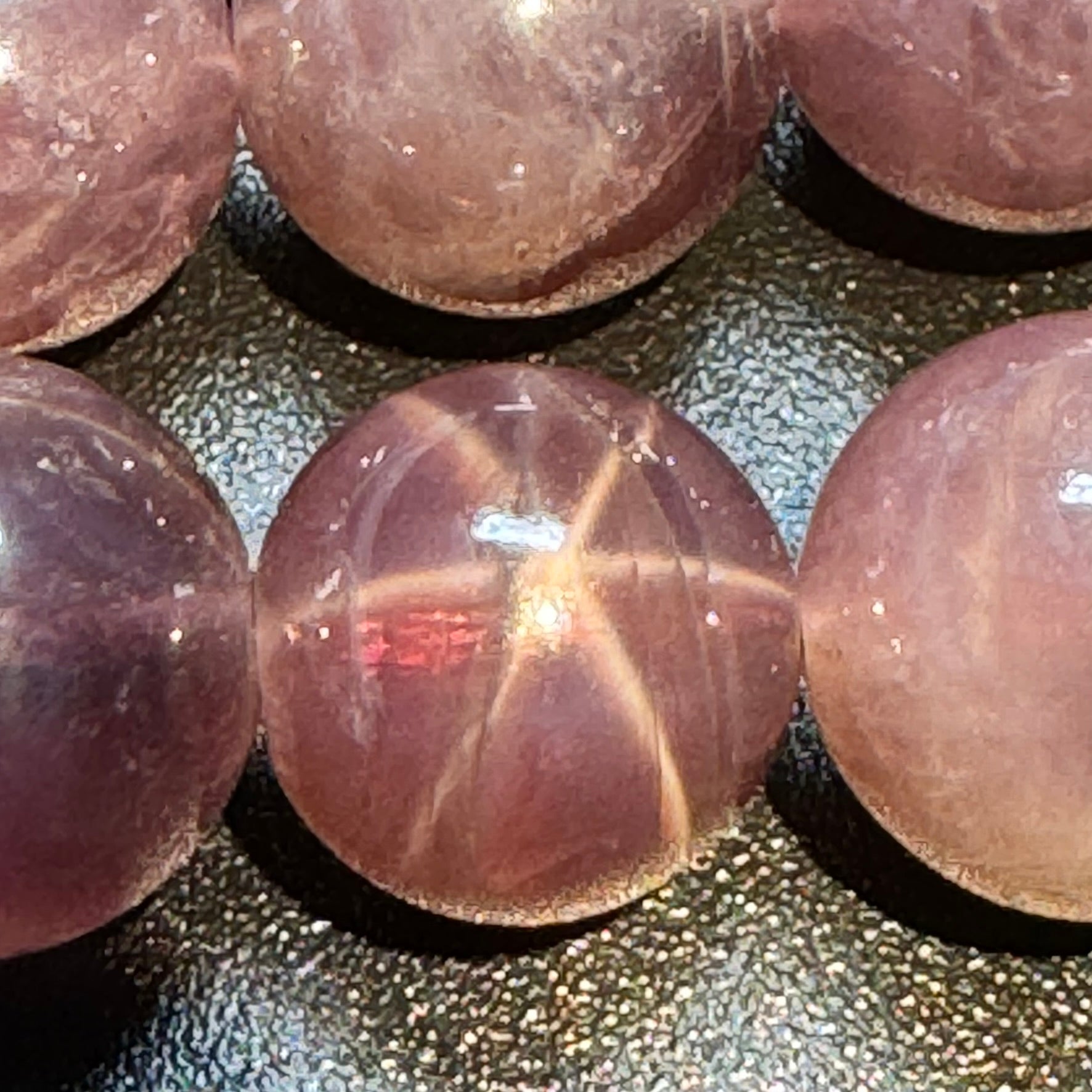 Purple Rose Quartz Polished Round Beads with Star image 2