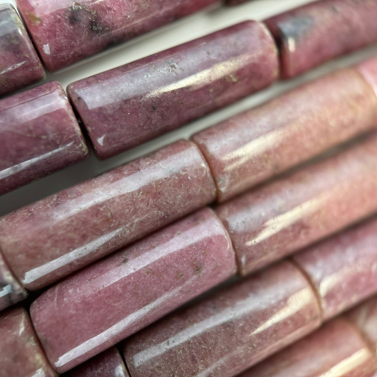 Rhodonite Cylinder Beads image 4