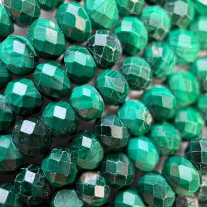 Malachite Faceted Rondelle Beads image 4