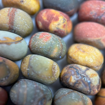 Red Polychrome Jasper Frosted Rondelle Beads image 4