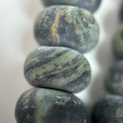 Kambaba Jasper Frosted Rondelle Beads image 4