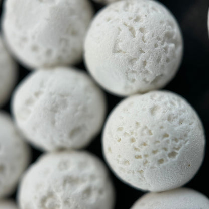 White Lava Stones | 4-10mm Round Beads image 3