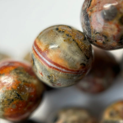 Red Leopard Skin Jasper Polished   Round Beads image 4