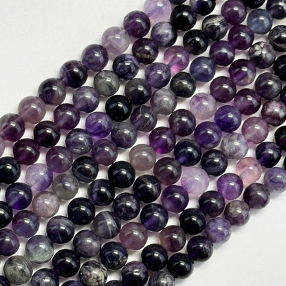 Purple Fluorite Polished  Round Beads image 4