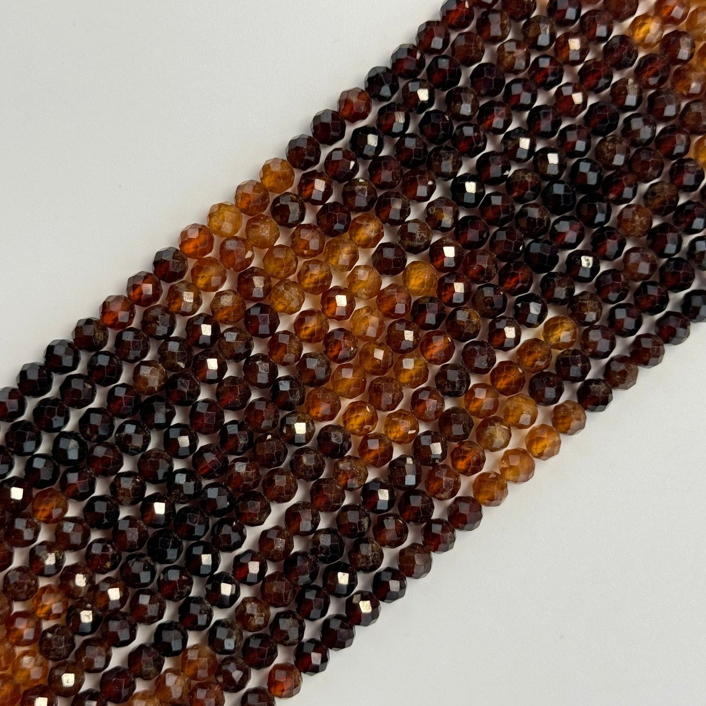 Hessonite Garnet Faceted Round Beads (Color B) image 3