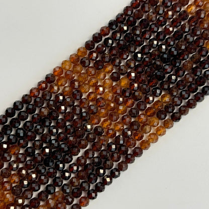 Hessonite Garnet Faceted Round Beads (Color B) image 3