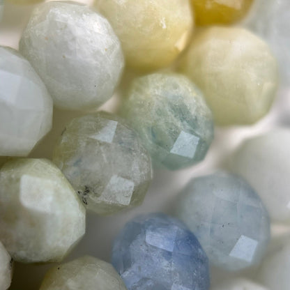 Faceted Aquamarine Rondelle Gemstone Beads image 4