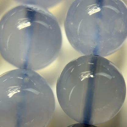 Blue Chalcedony Polished Round Beads image 4