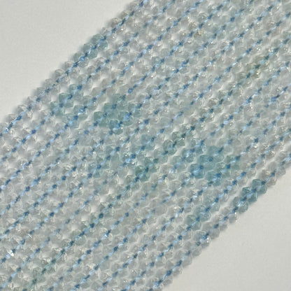 Faceted Topaz Diamond Cut Rondelle Beads (6x4mm) image 3