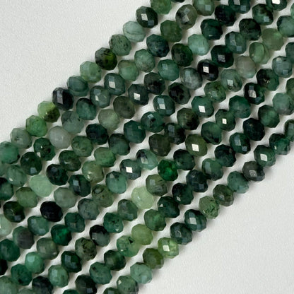 Emerald Faceted Rondelle Beads image 6