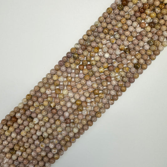 Pink Sakura Chalcedony Beads - Polished Round