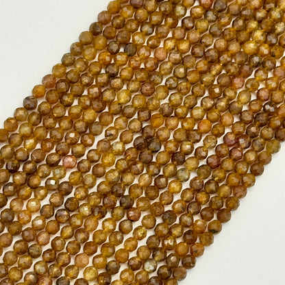 Dark Yellow Apatite Faceted Round Beads image 0
