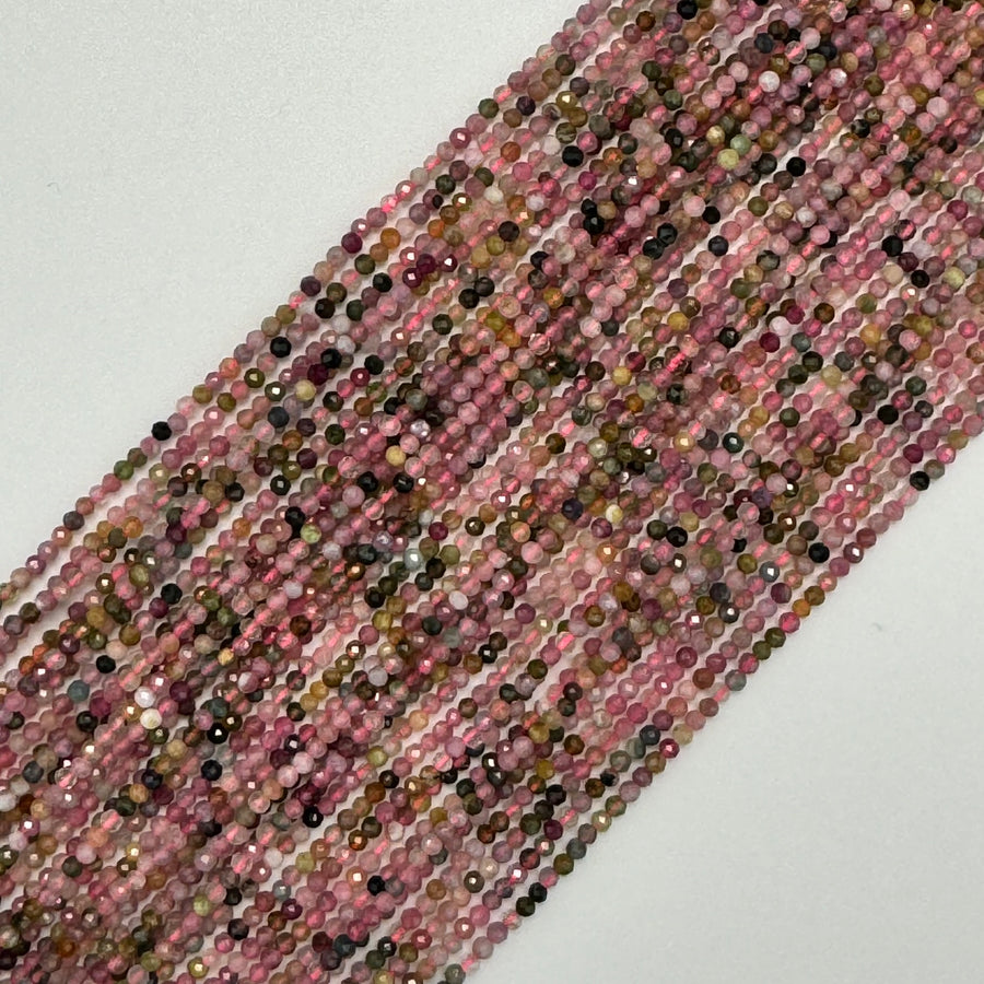 Multicolor Tourmaline Faceted Round Beads image 0