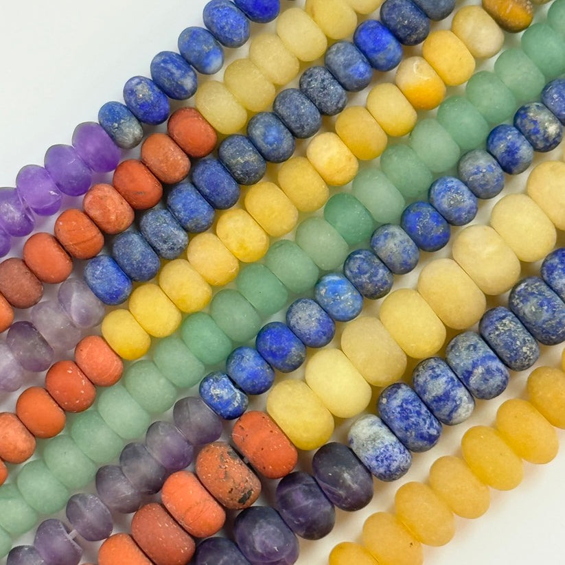 Frosted (Matte) Rondelle Stone Beads