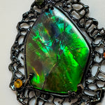 Ammolite Pendant with Multicolor Sapphires image 1