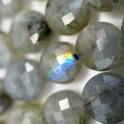 Labradorite Lentils Faceted Beads image 4