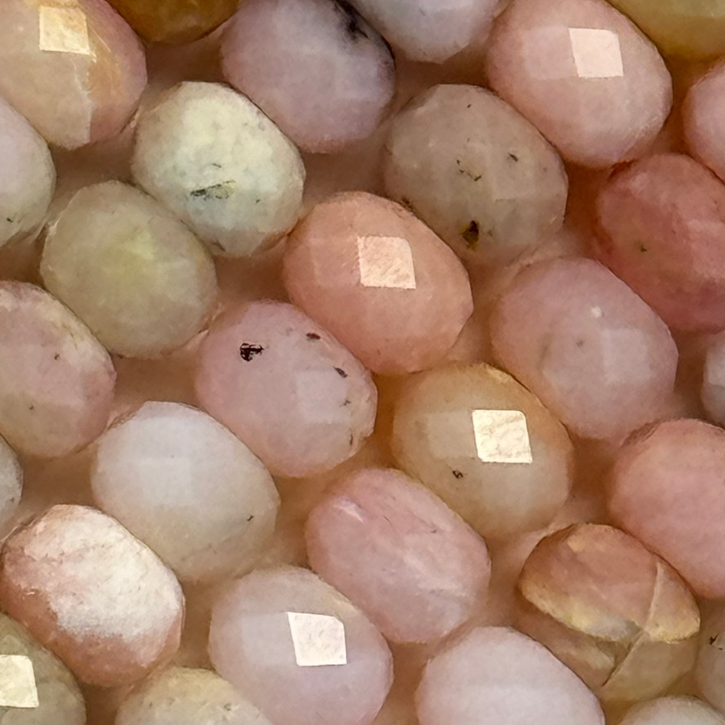 Pink Opal Faceted Rondelle Beads (A Quality) image 4