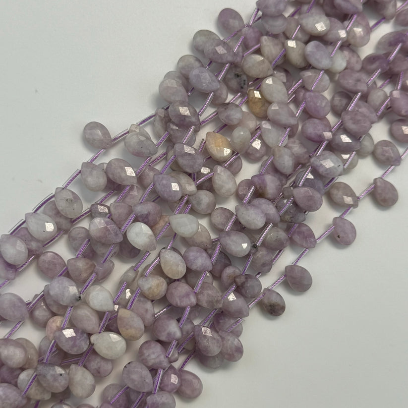 Lavender amethyst in pear shape and faceted finish