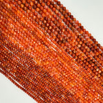 Orange Carnelian Faceted Round Beads 2.5-4mm image 1