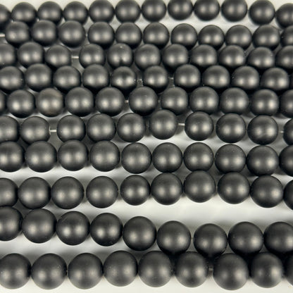 Black Onyx Matte Round Beads image 4