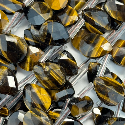 Tiger's Eye Faceted Pear Shape Beads image 2