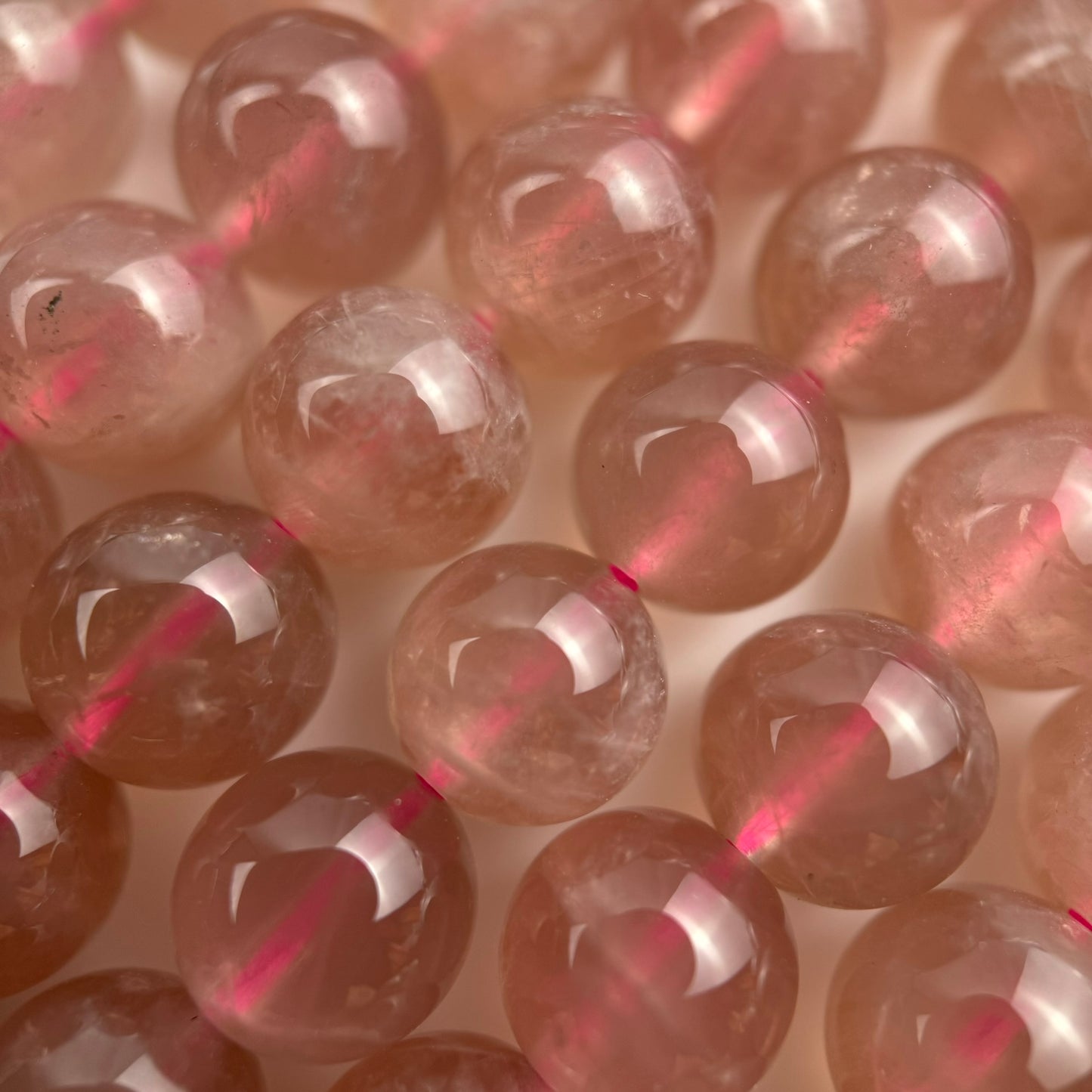 Madagascar Rose Quartz Polished Round Beads image 1