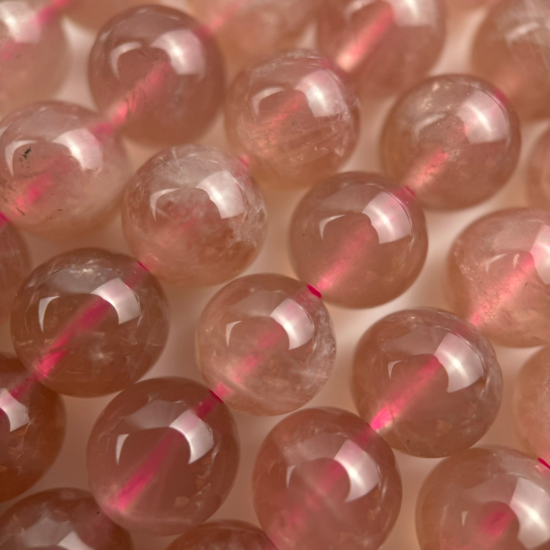 Madagascar Rose Quartz Polished Round Beads image 1