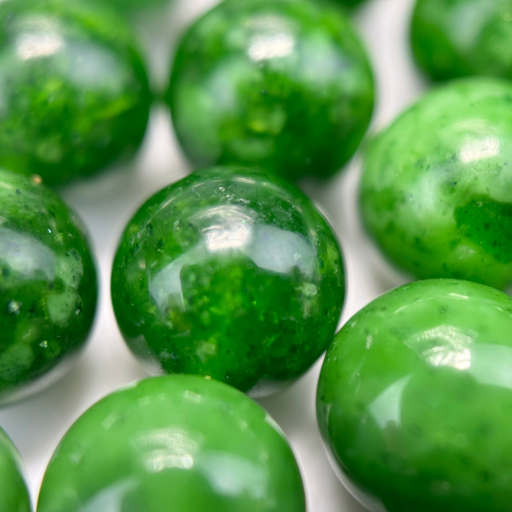 African Green Garnet Polished Round Beads image 4