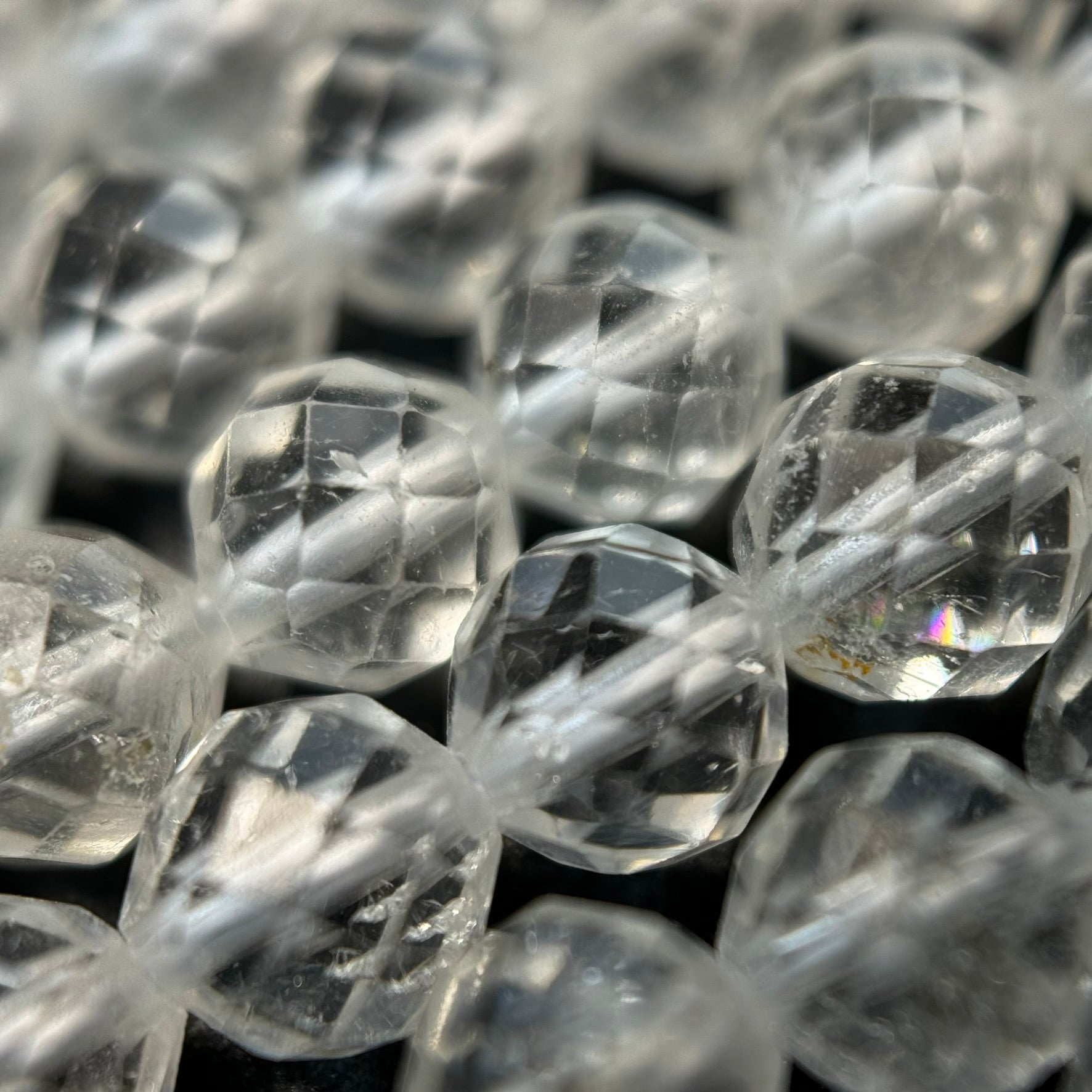 White Topaz Faceted Round Beads image 3