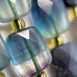 Rainbow Fluorite Rectangular Faceted Cushion Cut 10xÂ8 mm Beads image 2