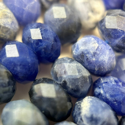 Faceted Sodalite Rondelle Beads (6x4mm) image 1