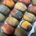 Red Polychrome Jasper Frosted Rondelle Beads image 2
