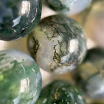 Moss Agate Polished Round Beads  - AAA Quality image 1