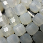 White Moonstone Square Beads image 3
