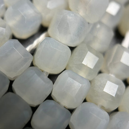 White Moonstone Square Beads image 3